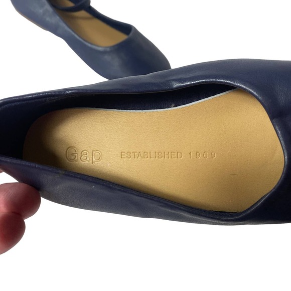 Gap Navy Blue Uniform Ankle Strap Flat Sandals Size 10 Toddler Girls - Picture 4 of 8